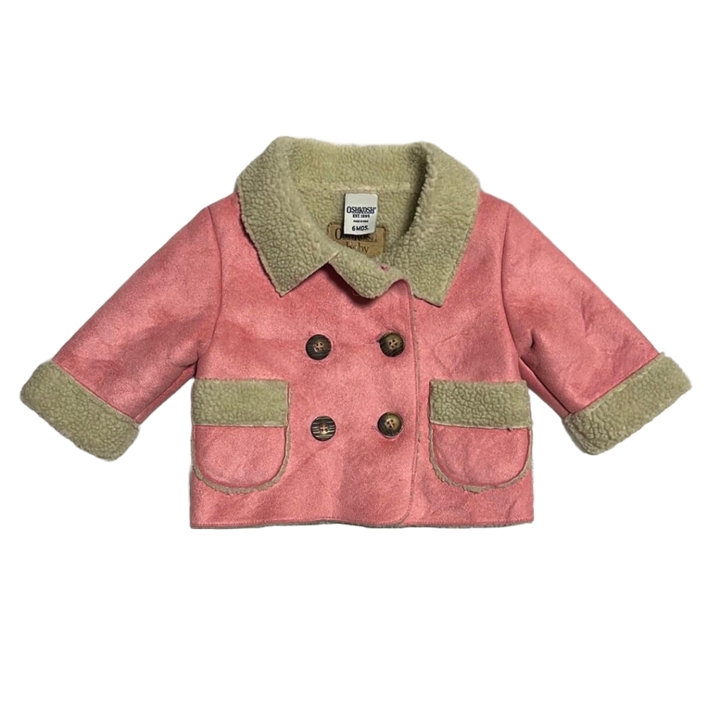 OshKosh Baby Suede Sherpa Lined Jacket 6 Mos.
